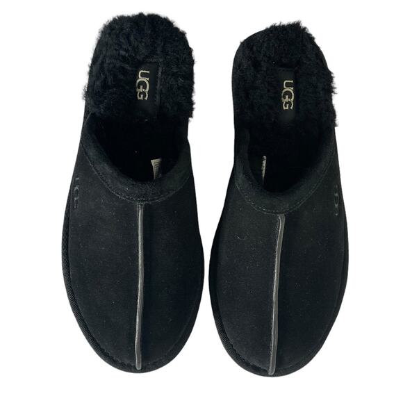 NWT Ugg Pearle Suede Cozy Slippers Shearling Blk 7 - Picture 1 of 5